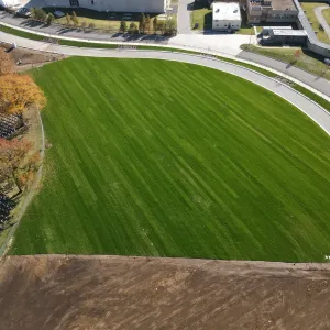 Completed section along the curved cemetery drive